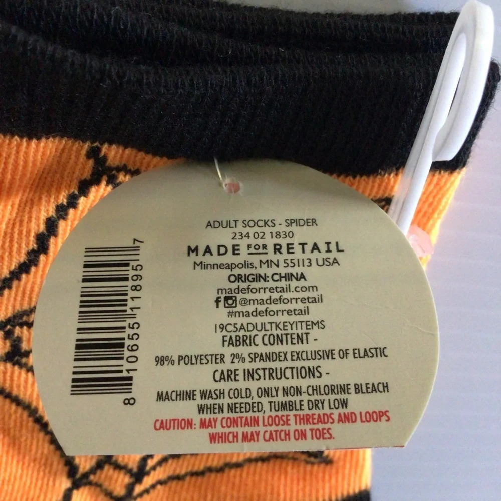 Halloween Spider Socks - Size 9-11 - Picture 4 of 4